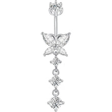 925 Sterling Silber Bauchnabelpiercing 10mm Zirkonia 14G