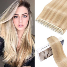 Echthaar Clip-In Extension Aschblond/Weißblond 40cm