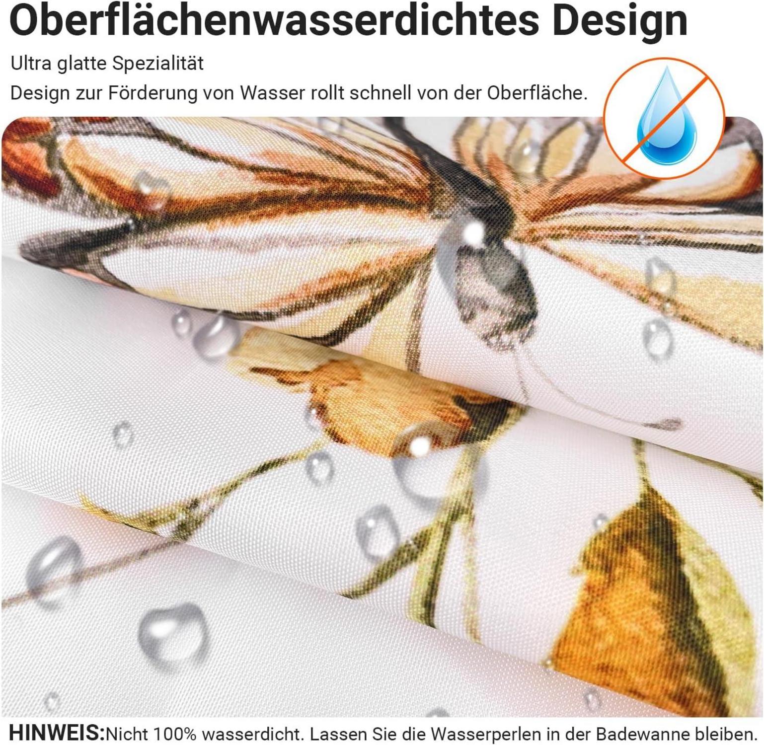 Duschvorhang 200x200cm Rosa Blume, Beschwerter