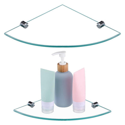 Eckregal Glas Bad 20x20cm - Duschablage für Shampoo & Co.