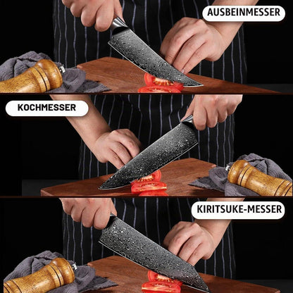 3-teiliges Küchenmesser Set Japanisches Damaststahl Messer