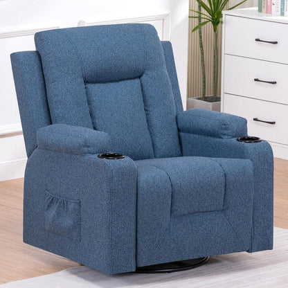 Relaxsessel Stoff Blau mit Verstellbarer Liegefunktion