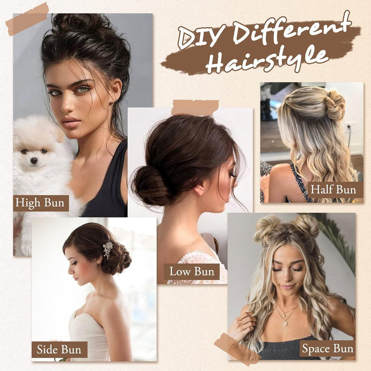 Echtes Haar Dutt Grau Gemischt Messy Bun Haarteil für Frauen