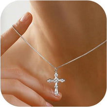 Kreuz Kette Damen 14K Gold Vergoldet Halskette Modeschmuck