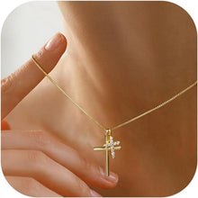 Dochais Kreuz Kette Damen 14K Gold Silber Modeschmuck