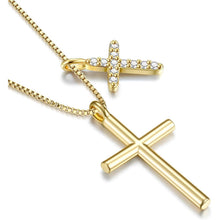 Dochais Kreuz Kette Damen 14K Gold Silber Modeschmuck