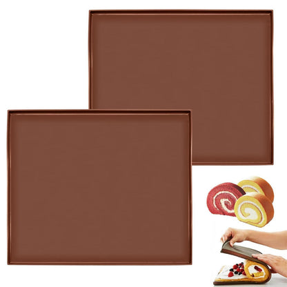 2x Silikon Backmatte mit Rand – Antihaft Backblech für Kuchen & Kekse