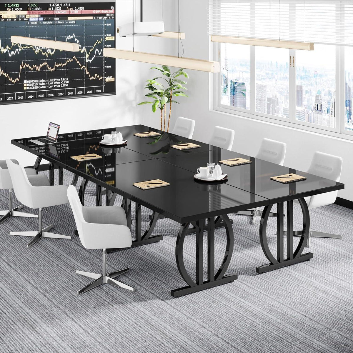 Großer Schreibtisch 160x80 cm – Modernes Home Office Bürotisch Schwarz