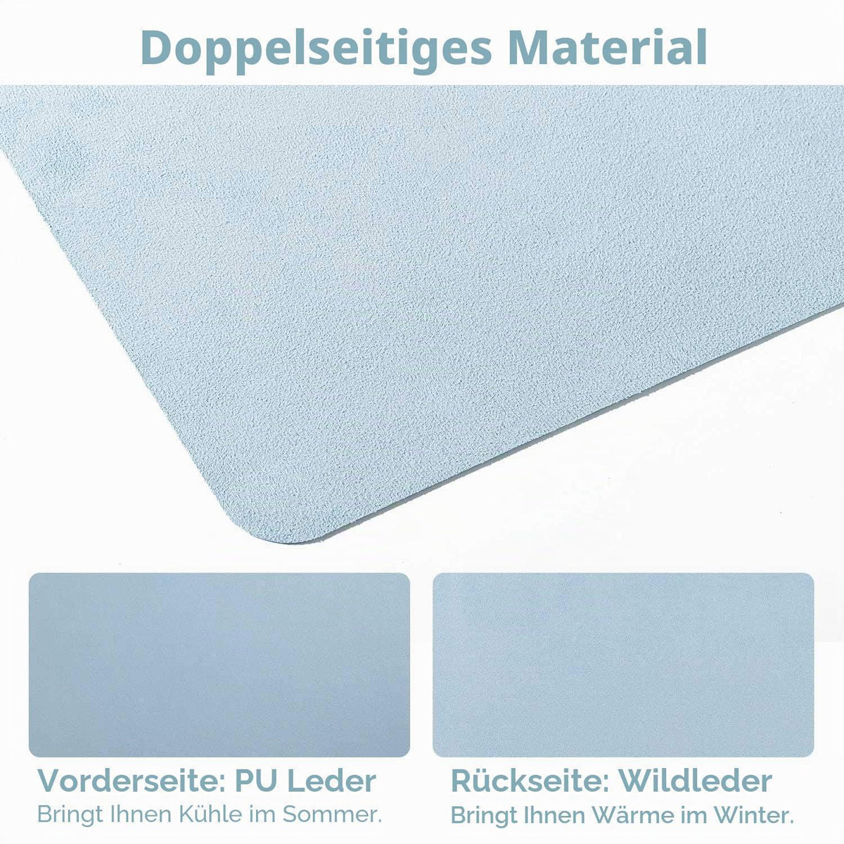Schreibtischunterlage Graublau 120x43cm – Großzügige Schreibtischmatte