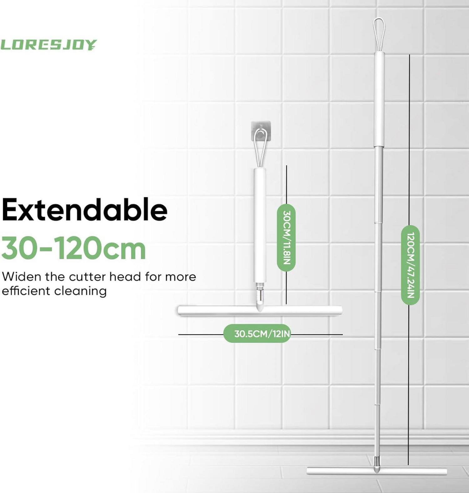 Duschabzieher Set Einstellbar 25-120cm Halterung Silikon Abzieher