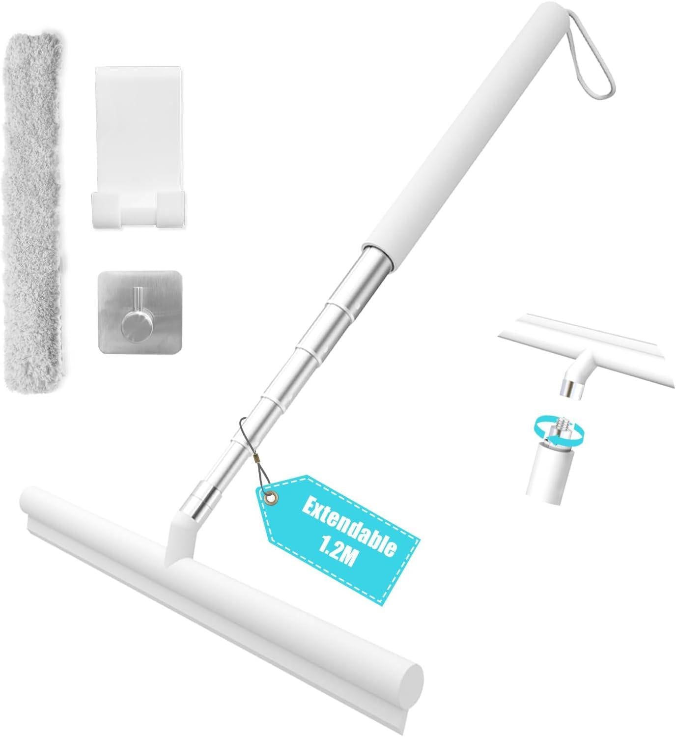 Teleskop Duschabzieher Set silikon Abzieher Fenster Bad Spiegel 120cm