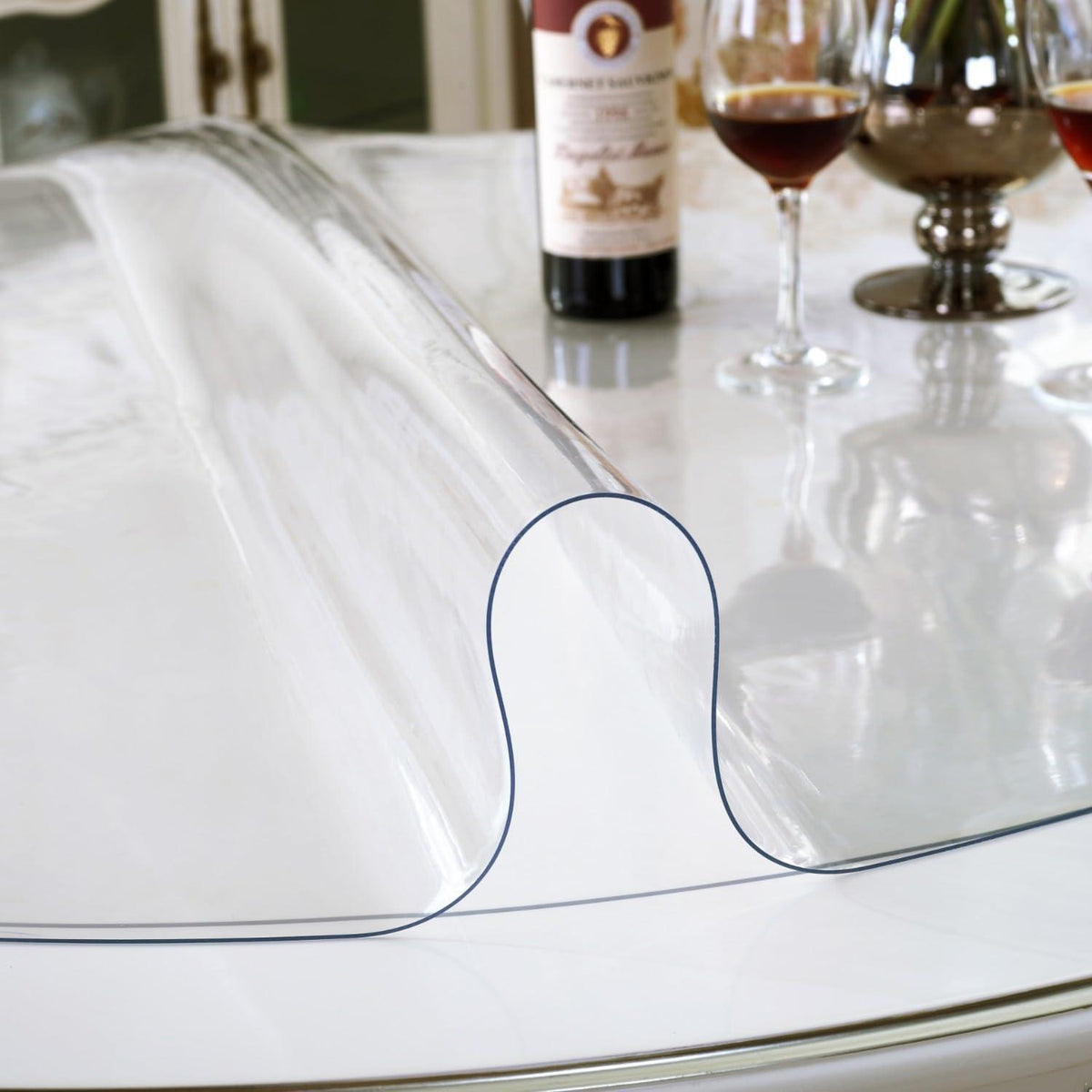 Runde Tischfolie 120cm, Transparent, 2mm PVC Tischschutz Folie