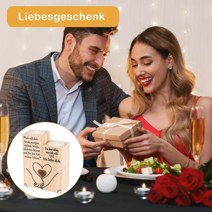 Süße Holz Kerzenständer für Liebesgeschenke Valentinstag Jahrestag