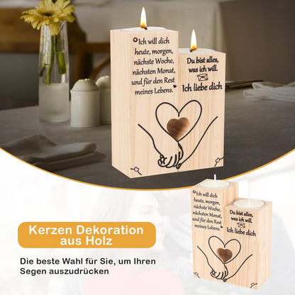 Ich Liebe Dich Kerzenständer Holz Herzform Jahrestagsgeschenk