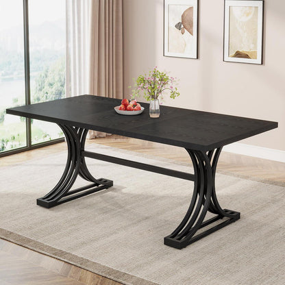 Moderner Esstisch 160x80cm – Schwarz, Für 4-6 Personen