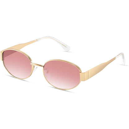 KUNCHU Polarisierte Vintage Oval Sonnenbrille Gold UV400