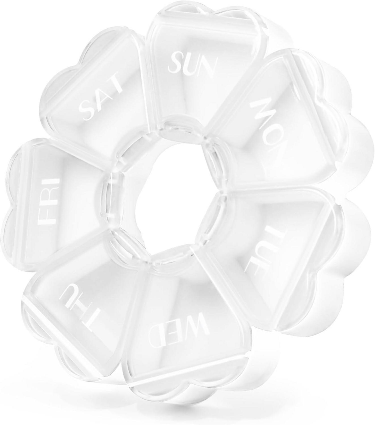 Pillenbox mit herzförmigen Fächern, reisefreundlich, Vitamin-Organizer