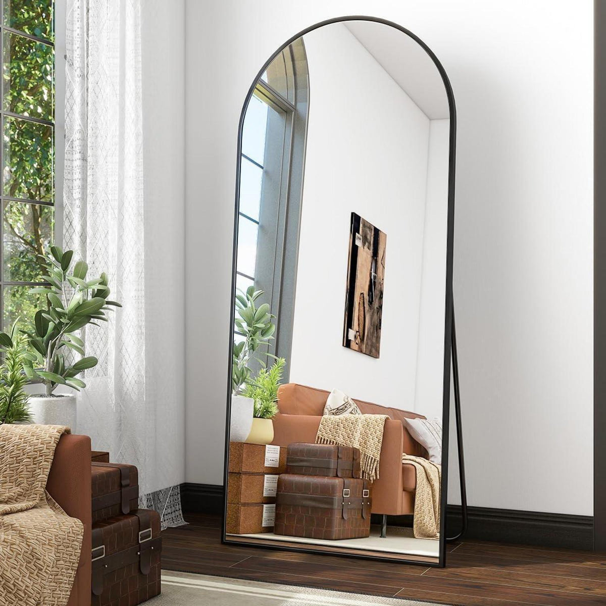Ganzkörperspiegel Bogen Schwarz – Stand- & Wandspiegel 171x76cm