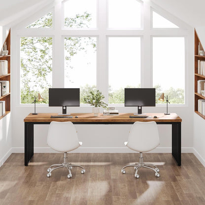 Großer Schreibtisch 180cm – Home Office PC Tisch Braun/Schwarz