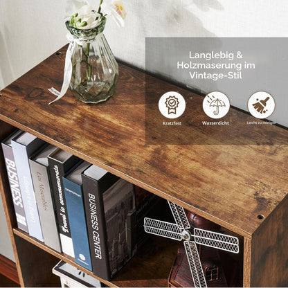 Bücherregal 6 Ebenen | Modernes Holzregal für Wohnzimmer & Büro