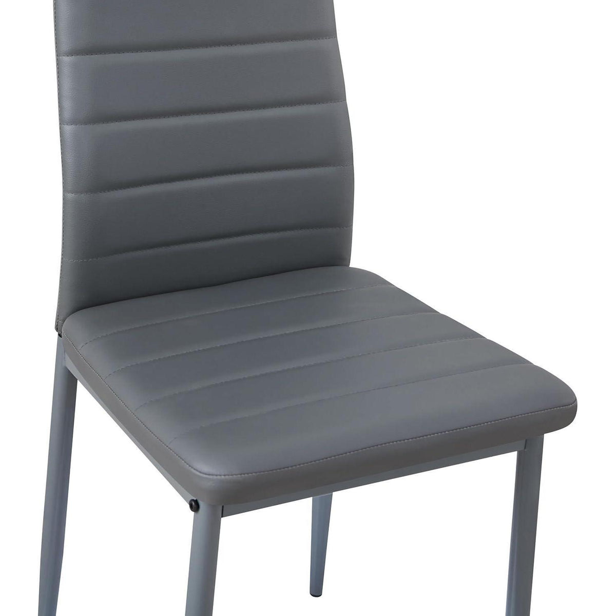 Esszimmergruppe Eiche-Schwarz 110cm mit 6 Grau Stühlen in Lederoptik
