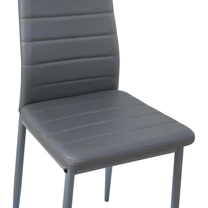 Esszimmergruppe Eiche-Schwarz 110cm mit 6 Grau Stühlen in Lederoptik