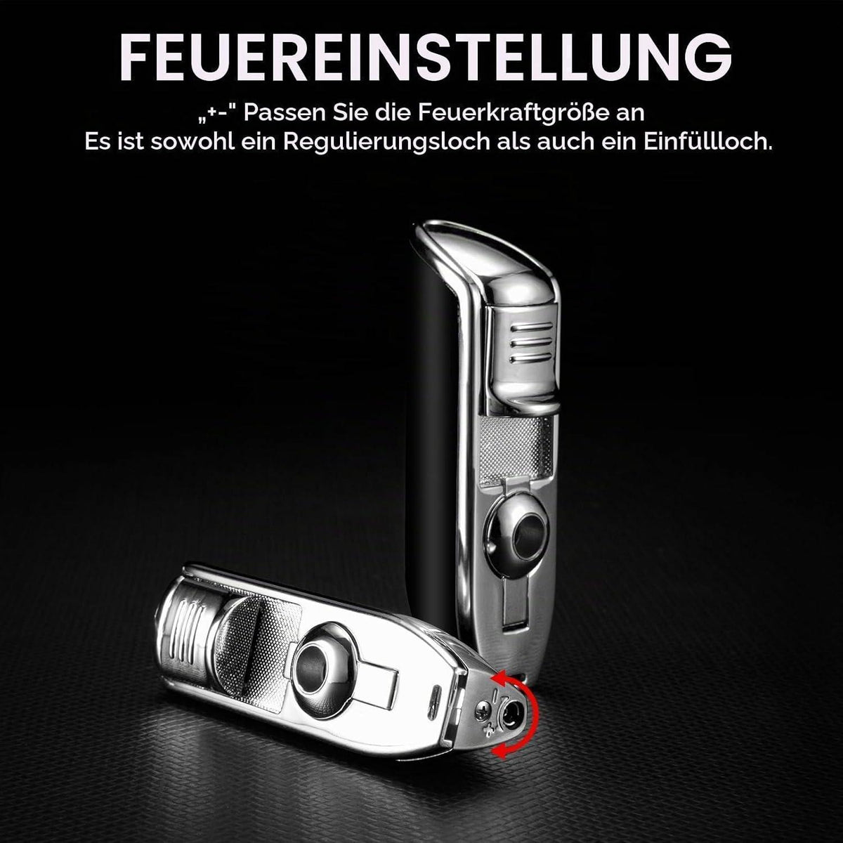 Windfest Zigarrenfeuerzeug Set mit Cutter & Punsch