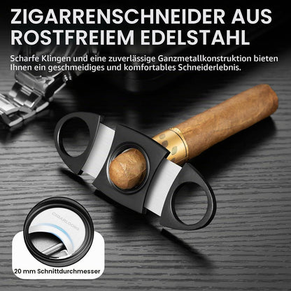 Windfest Zigarrenfeuerzeug Set mit Cutter & Punsch