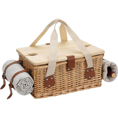 Picknickkorb Set für 2 Personen mit Tisch & Besteck