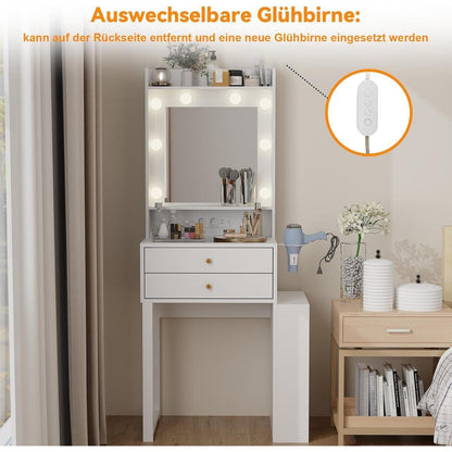 Schminktisch mit LED-Beleuchtung und