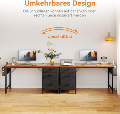 Coleshome Schreibtisch mit Schubladen und Tasche, Braun