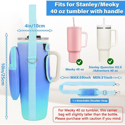 Trinkflaschenhalter für 40oz Stanley & Meoky Becher mit Tasche