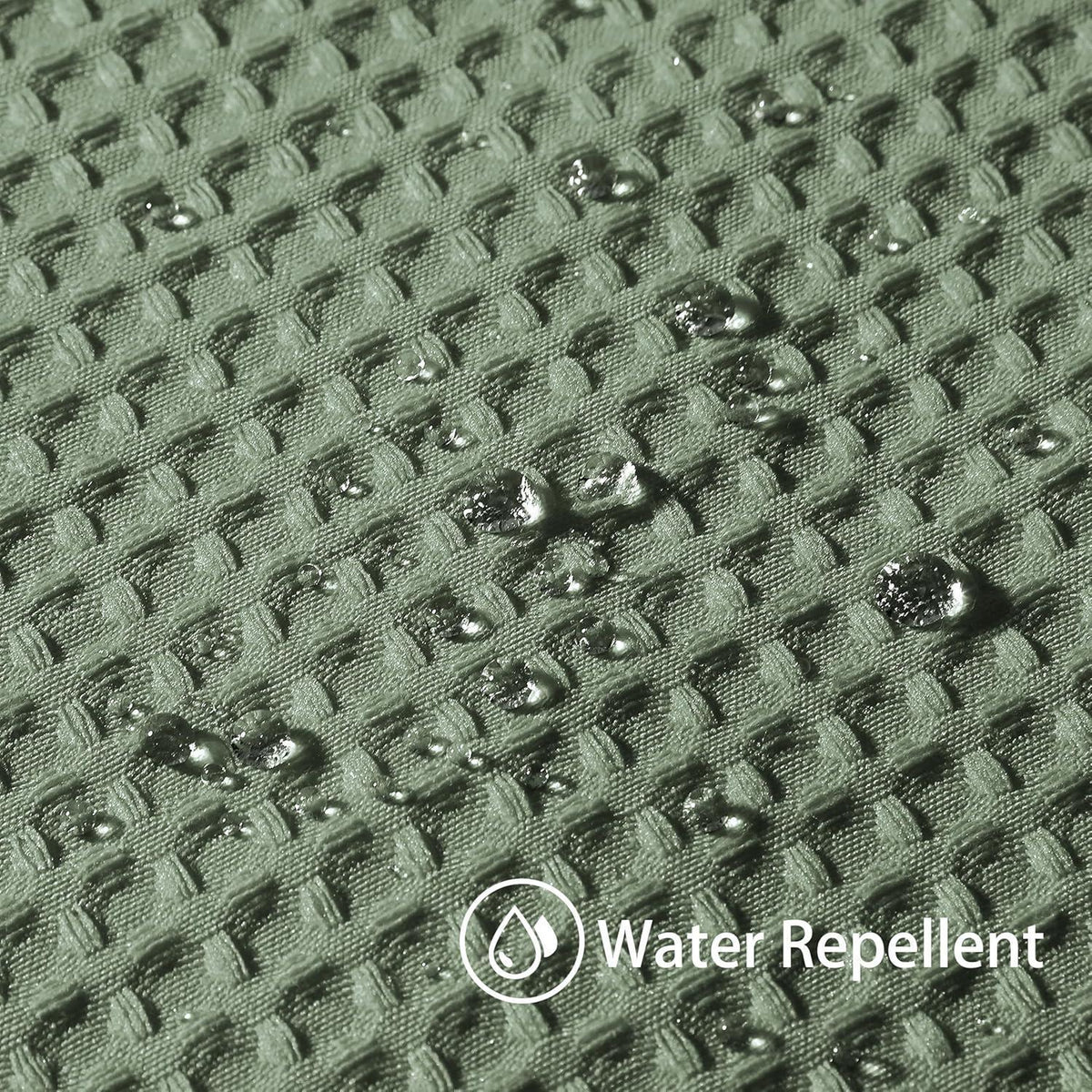 Waffel Duschvorhang wasserdicht, Grün 152x182cm mit Haken