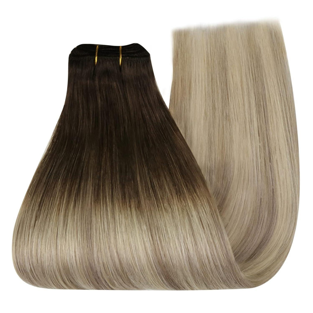 Echthaar Tressen Balayage Dunkelbraun Blond 45cm