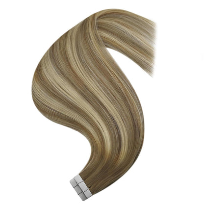 Braune Tape-In Haarverlängerung Echthaar Ombre 60cm