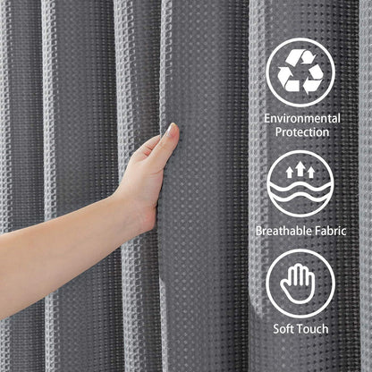 Waffel Duschvorhang wasserdicht dunkelgrau 152x214cm