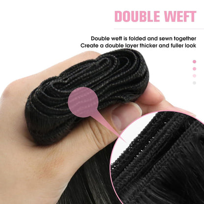 Echthaar Tressen Schwarz Ombre Silber 40cm 100g Remy