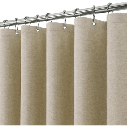 Leinen Duschvorhang wasserdicht Taupe 152x182cm mit Haken