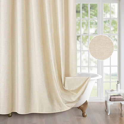 Leinen Duschvorhang wasserdicht 182x198cm Beige