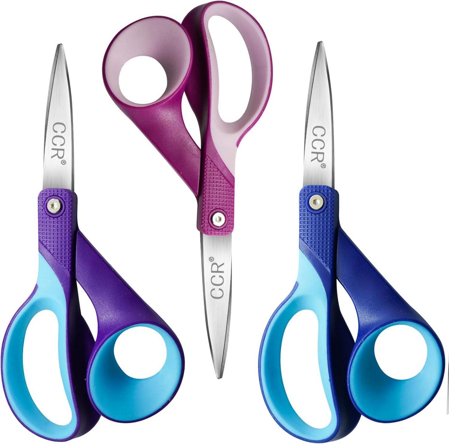 CCR Linkshänder Bastelschere 18.5cm 3er-Pack Ergonomischer Griff