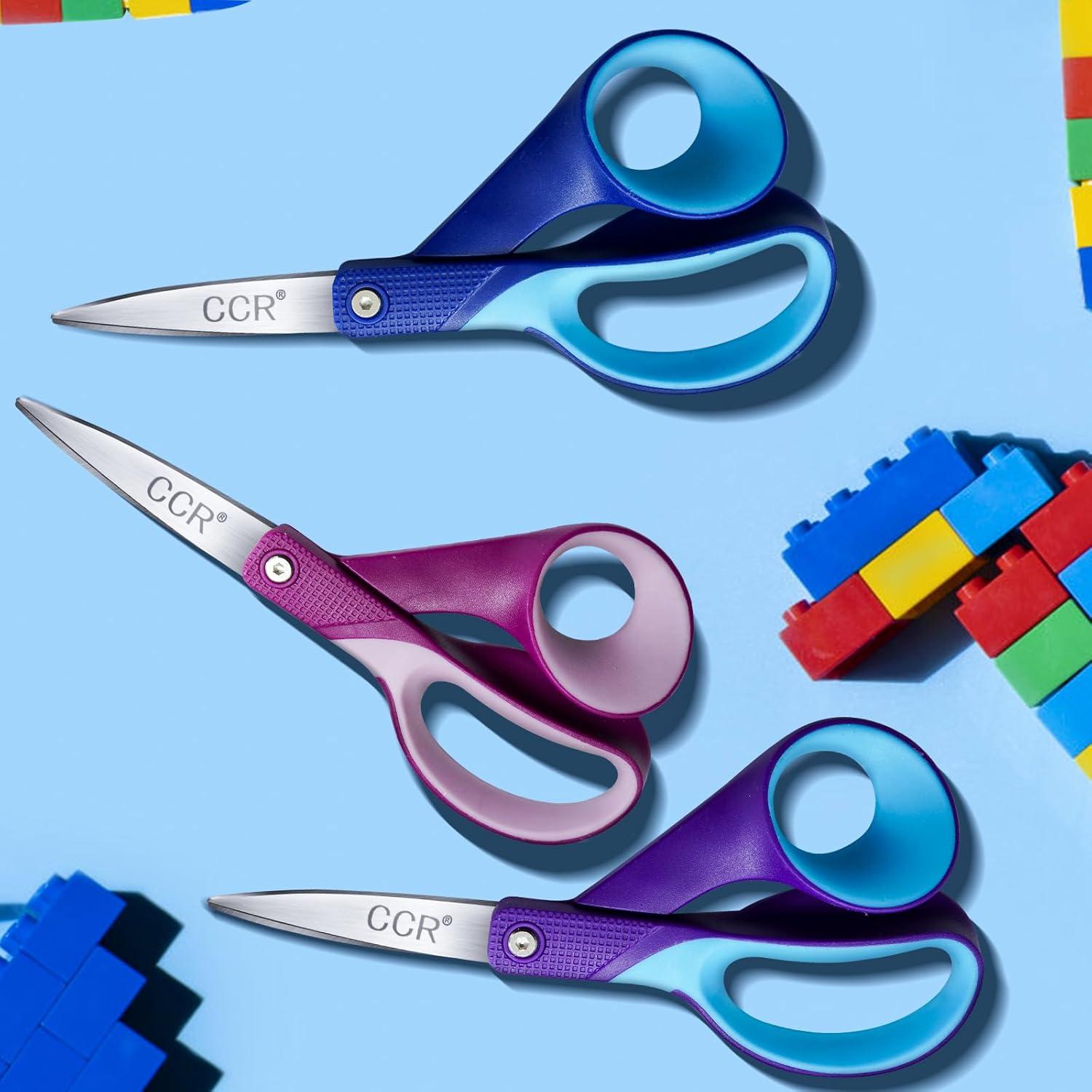 CCR Linkshänder Bastelschere 18.5cm 3er-Pack Ergonomischer Griff