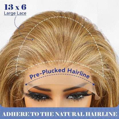 Blonde Lockenperücke 24 Zoll, 13x6 HD Spitze, natürliche Frisur