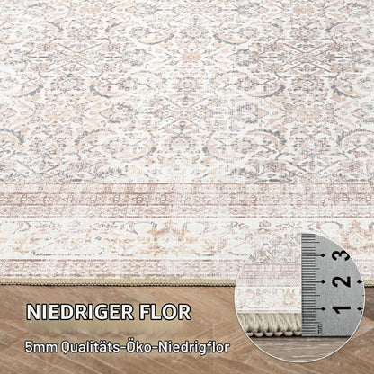 Vintage Teppich Wohnzimmer 200x290cm Hellbeige Rechteckig
