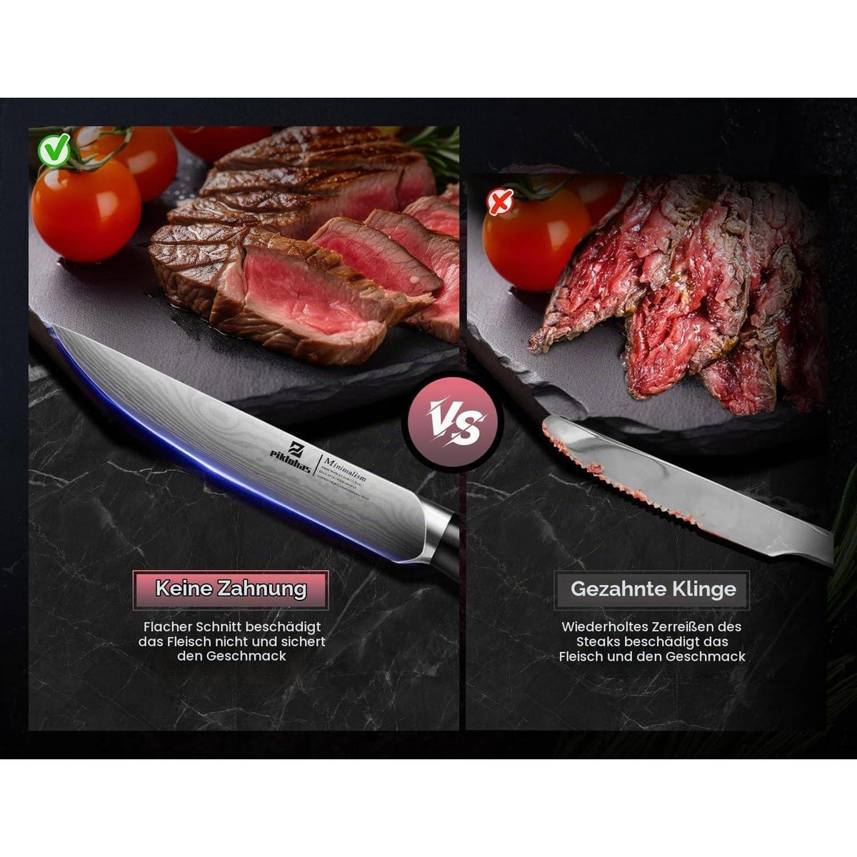 4-teiliges Steakmesser Set aus deutschem Stahl