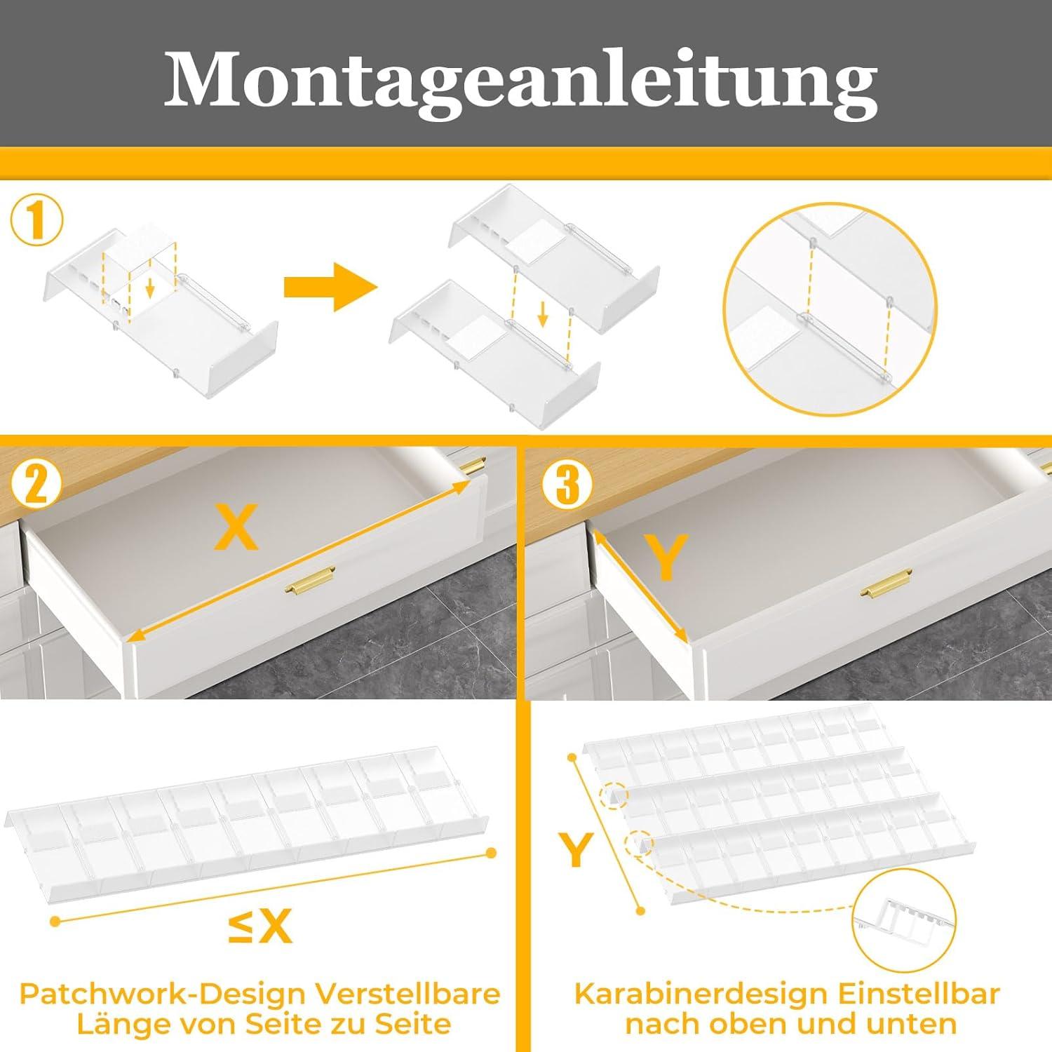 Gewürz Organizer Schublade Patchworkable 36 Stück Spice Rack für