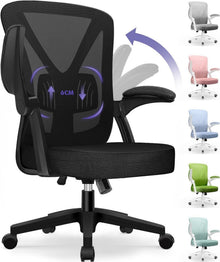 Ergonomischer Bürostuhl mit Einstellbarer Lendenstütze, Schwarz