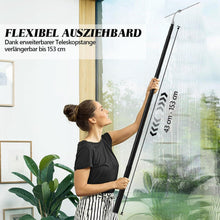 Ausziehbarer Duschabzieher Schwarz Teleskopstange 43-153cm
