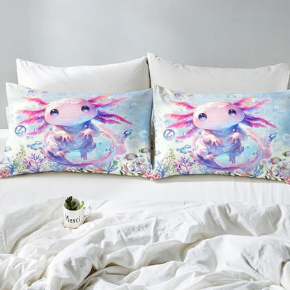 Kawaii Axolotl Bettwäsche Set Kinderzimmer 220x240 cm