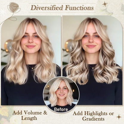 Blonde Wellige Clip-in Haarverlängerung 30cm - 6-teilig