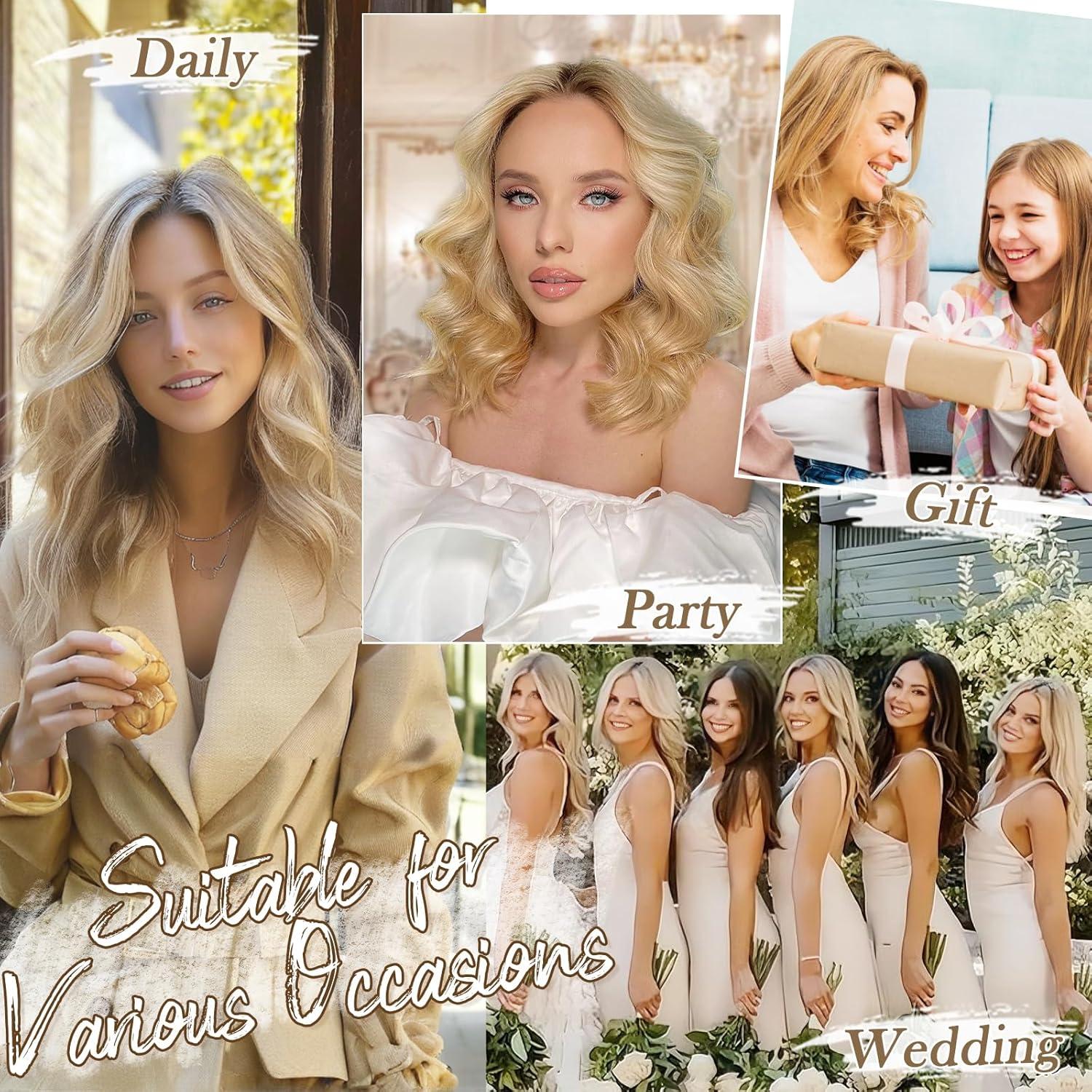Clip in Extensions 6-teilig 30cm Blond Haarverlängerung Wellig